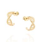 Brinco meia argola cromossomo banhado a ouro 18k - tam.único 5271490000 Brinco meia argola cromossomo banhado a ouro 18k - tam.único 5271490000