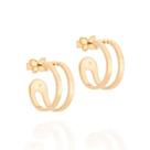 Brinco Meia Argola Dupla Lisa - Rommanel - Folheado a Ouro 18k (Ref.526254) Brinco Meia Argola Dupla Lisa - Rommanel - Folheado a Ouro 18k (Ref.526254)
