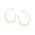 Brinco meia argola folheado a ouro 527081 Rommanel Brinco meia argola folheado a ouro 527081 Rommanel