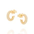 Brinco meia argola folheado a ouro BRANCO 526633 Rommanel