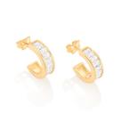 Brinco meia argola folheado a ouro BRANCO 526749 Rommanel