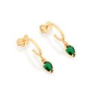 Brinco meia argola folheado a ouro VERDE 526515 Rommanel
