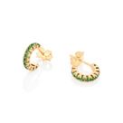 Brinco meia argola folheado a ouro VERDE 527095 Rommanel