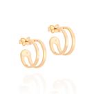 BRINCO MEIA ARGOLA, FORMADO POR ARO DUPLO LISO E VAZADO Brinco feminino folheado a ouro 18k joia antialérgica presente feminino mulheres BRINCO MEIA ARGOLA, FORMADO POR ARO DUPLO LISO E VAZADO Brinco feminino folheado a ouro 18k joia antialérgica presente feminino mulheres