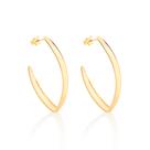 Brinco Meia Argola Formato Navete Fol A Ouro Rommanel 526757