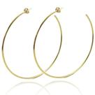 Brinco Meia Argola Grande Folheada a Ouro 18K Brinco Meia Argola Grande Folheada a Ouro 18K