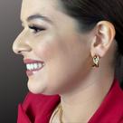 Brinco Meia Argola Lady Banhada a Ouro