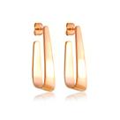 Brinco Meia Argola Lisa Prata 925 Banhado A Ouro Rosé