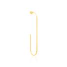 Brinco Meia Argola Oval Folheado A Ouro Rommanel 526270