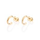 Brinco meia argola pequena folheada a ouro 527212 Rommanel