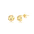 Brinco Meia Bola Detalhado Com Estrelinhas Cristal Folheado Brinco Meia Bola Detalhado Com Estrelinhas Cristal Folheado