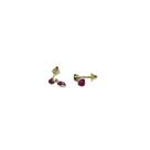Brinco Menina Bebê Infantil Rosa Com Pedrinha Em Ouro 18k Brinco Menina Bebê Infantil Rosa Com Pedrinha Em Ouro 18k