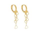 Brinco Mini Argola Cascata de Corações Banhado em Ouro 18K