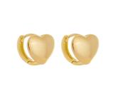 Brinco Mini Argola Coração Liso Banhado em Ouro 18K