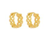 Brinco Mini Argola Entrelaçada Banhada em Ouro 18K
