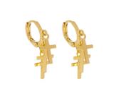 Brinco Mini Argola Trio de Cruz Penduradas Banhado em Ouro 18K