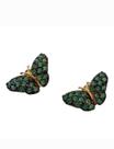 Brinco mini borboleta ouro 18k amarelo zirconio verde. ROSANGELA LIMA JOIAS