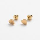 Brinco Mini Coração 4mm de chapa reta em Ouro 18k Mini Coraçãozinho - Infantil, Bebê e 2º Furo