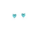Brinco Mini Coração Aquamarine Banhado a Ródio Branco - 0,6 cm