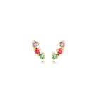 Brinco Mini Ear Cuff Colorido Folheado A Ouro