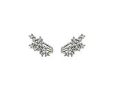 Brinco mini ear cuff com pontos de luz banhado a ródio branco - zircônias