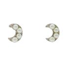 Brinco Mini Lua com Pérolas (2 pares) BC0835