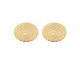 Brinco Mini Redondo Pai Nosso Banhado em Ouro 18K
