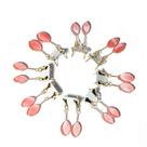 Brinco Navete Cherry Rosa com Acabamento Dourado - 10 Unidades Brinco Navete Cherry Rosa com Acabamento Dourado - 10 Unidades