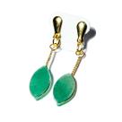 Brinco Navete Quartzo Verde Ranhurado Tarracha Banho Dourado Brinco Navete Quartzo Verde Ranhurado Tarracha Banho Dourado