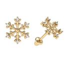 Brinco neve flocos com 12 pedras ouro 18k fz13 k120