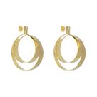 Brinco nick argola dupla texturizada folheado a ouro 18k Brinco nick argola dupla texturizada folheado a ouro 18k