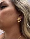 Brinco Nó Corrente Lacraia Curto Banho de Ouro18k