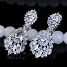 Brinco Noiva Pedra Zirconia Prata Festa Delicado Pendurado