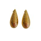 Brinco organico gota banhado a ouro