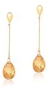 Brinco Ouro 18k 0,750 Com Gota Briolet Zircônia