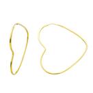 Brinco Ouro 18k 750 Argola Coracão Adulto Grande 2.5cm