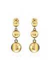 Brinco Ouro 18k 750 Com 3 Bolas Liso Adulto Pendurado