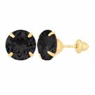 Brinco Ouro 18k 750 Pedra 7mm Solitário Antialérgico Adulto Brinco Ouro 18k 750 Pedra 7mm Solitário Antialérgico Adulto