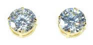 Brinco Ouro 18k 750 Ponto De Luz Com Zircônias 9mm