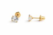 Brinco Ouro 18k com Zircônia 3mm - 0.27