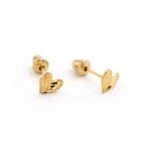 Brinco Ouro 18K Coração Diamantado Delicado 4,5mm Tarraxa Baby - Infantil e 2º Furo