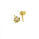 Brinco Ouro 18k Flor Snow Neve 6mm e Pedras K120 Brinco Ouro 18k Flor Snow Neve 6mm e Pedras K120