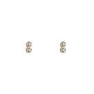 Brinco Ouro 18k Infantil com Duas Zircônias 5 mm