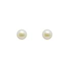 Brinco Ouro 18k Infantil Pérola Biwa com Tarraxa de Rosca 5,5 mm