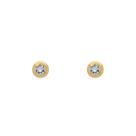 Brinco Ouro 18k Infantil Rococó com Zircônia 3 mm