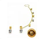 Brinco Ouro 18k Odalisca Com Zircônias