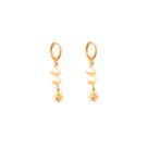 Brinco ouro 18k pérolas naturais e estrela lola