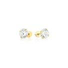 Brinco Ouro 18k Ponto de Luz 6 mm