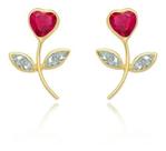 Brinco Ouro 18k Tulipa de Zircônias