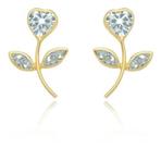 Brinco Ouro 18k Tulipa de Zircônias